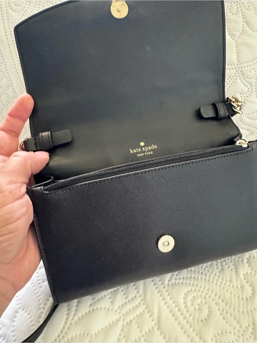 kate spade Two-Tone Leather Crossbody Bag - Beige & Black